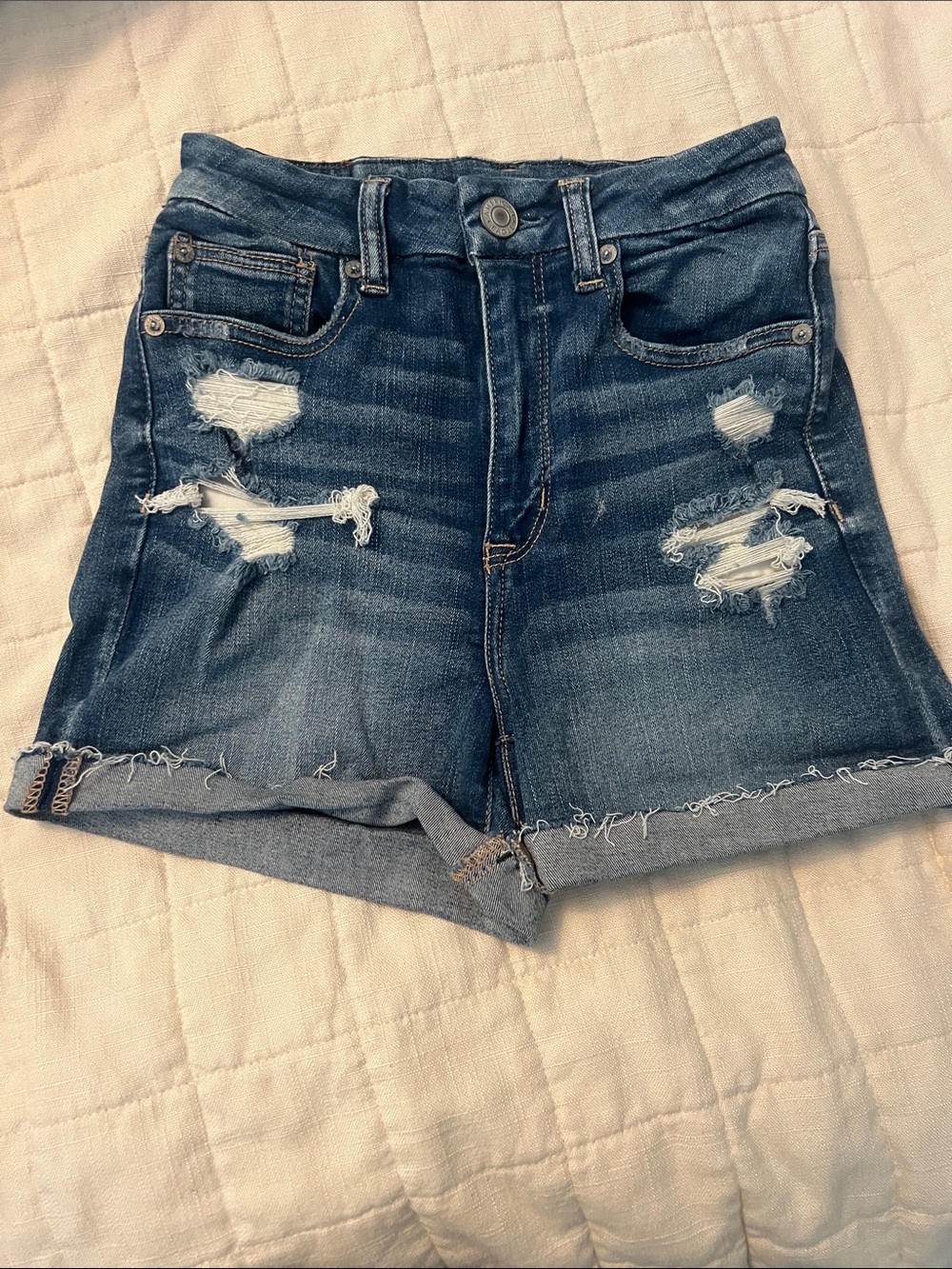 American Eagle Distressed Dark Blue Denim Women’s Shorts